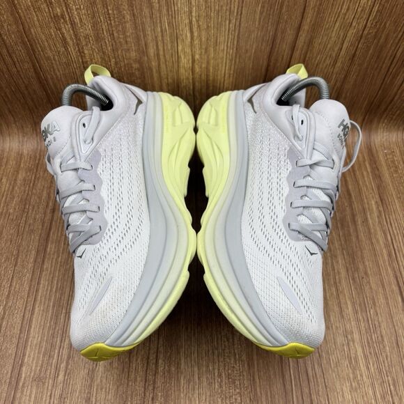 Hoka One One Bondi 8 Nimbus Cloud White Luminary Green Women’s Size 10 B - Picture 6 of 9